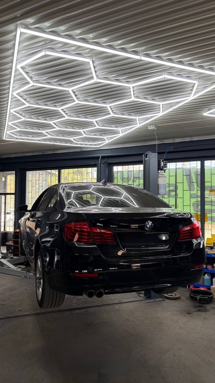 Black BMW with neon